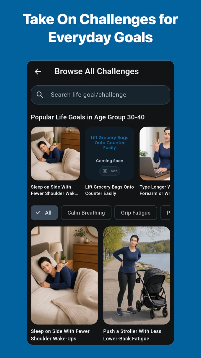 Challenge catalog for everyday movement goals that matter